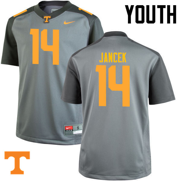 Youth #14 Zac Jancek Tennessee Volunteers College Football Jerseys-Gray